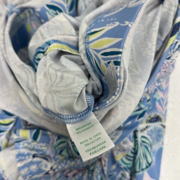 Lilly Pulitzer Jessalynne Wrap Romper V-Neck Peri Lapis Lantern Light Blue Small - Picture 13 of 13